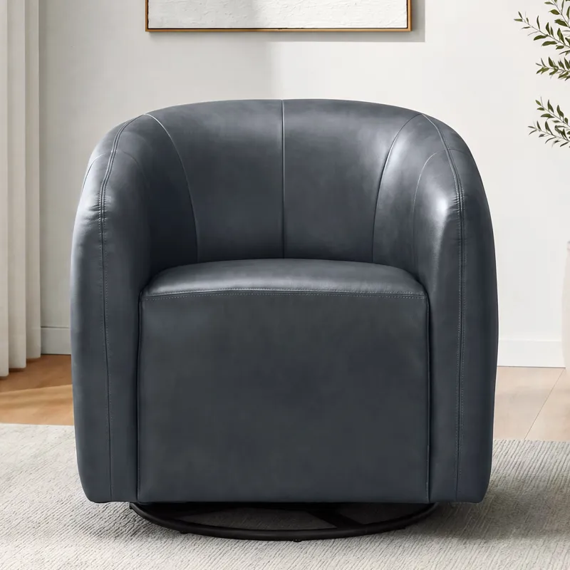 Como Renaissance Blue Swivel Glider Accent Chair Two Pack
