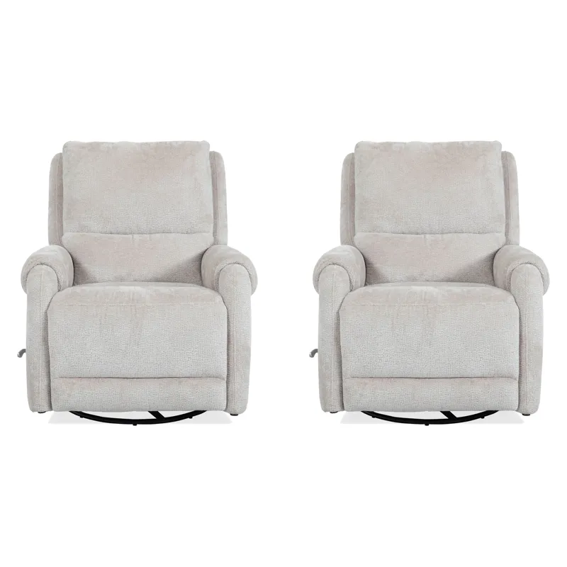 Gentry Ecru Mist Manual Swivel Glider Recliner Two Pack
