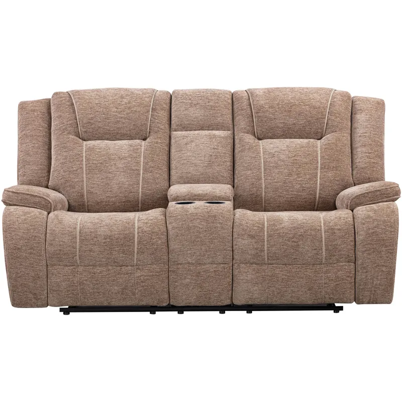 Bruno Plush Tobacco Manual Console Loveseat
