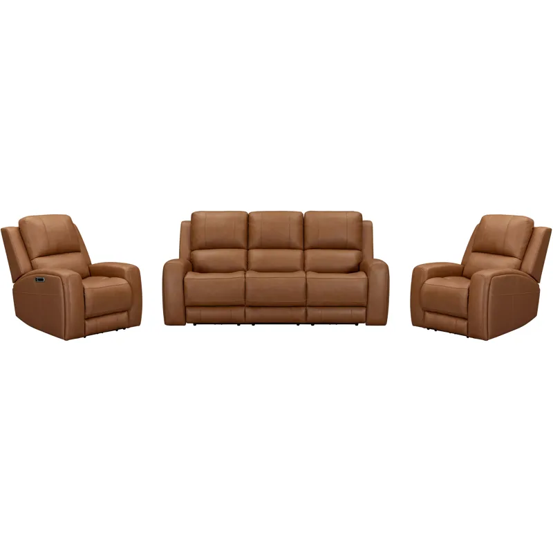 Belmont Lyric Caramel Zero Gravity Power Reclining Sofa and 2 Recliners