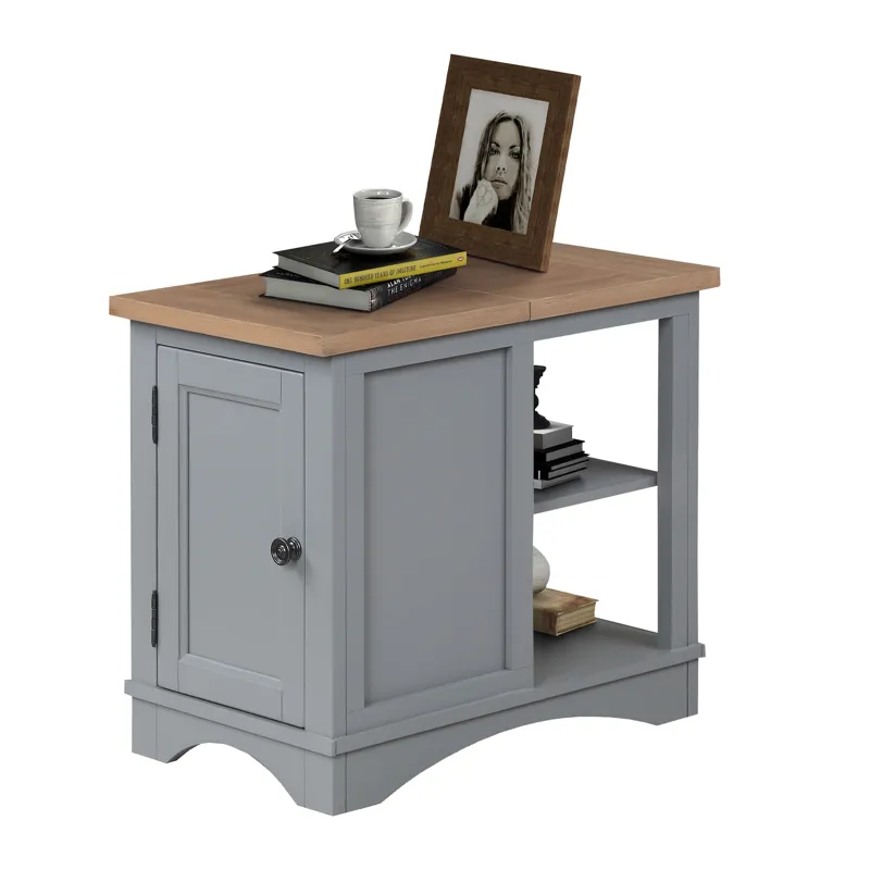 Americana Modern Dove Cocktail Table with 2 Chairside Tables
