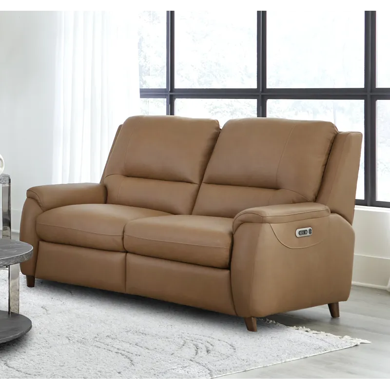 Austin Caramel Cream Power Reclining Sofa and Loveseat