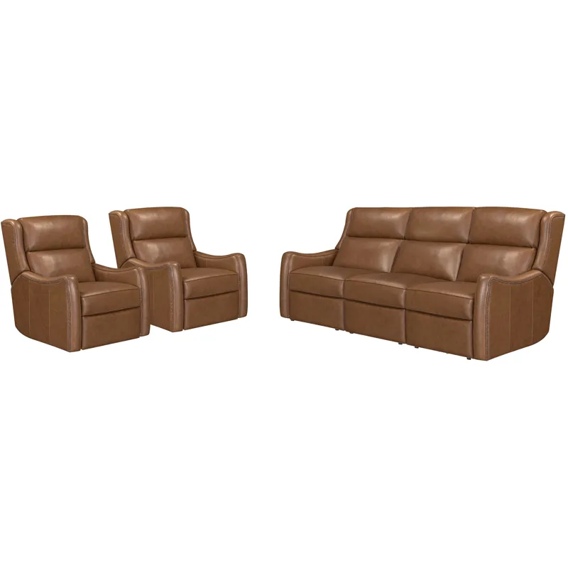 Channing Renaissance Cinnamon Power Zero Gravity Sofa and 2 Recliners