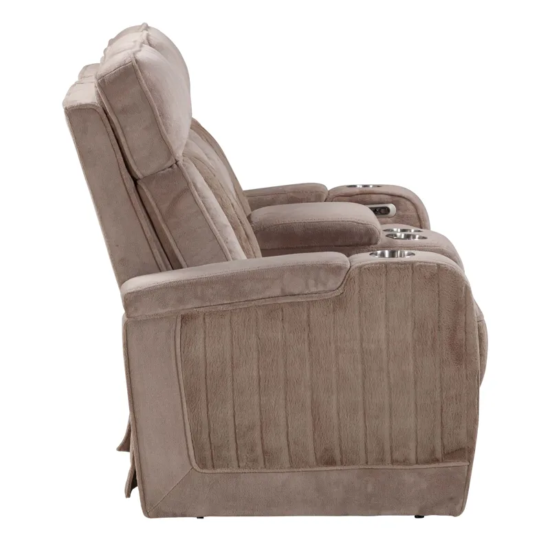 Equinox Mushroom Power Reclining Console Loveseat