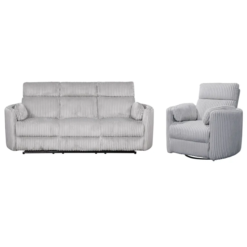 Radius Mega Grey Power Reclining Sofa and Recliner