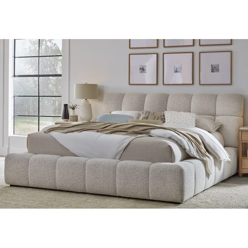 Escape Fluffy River Rock Queen Upholstered Headboard