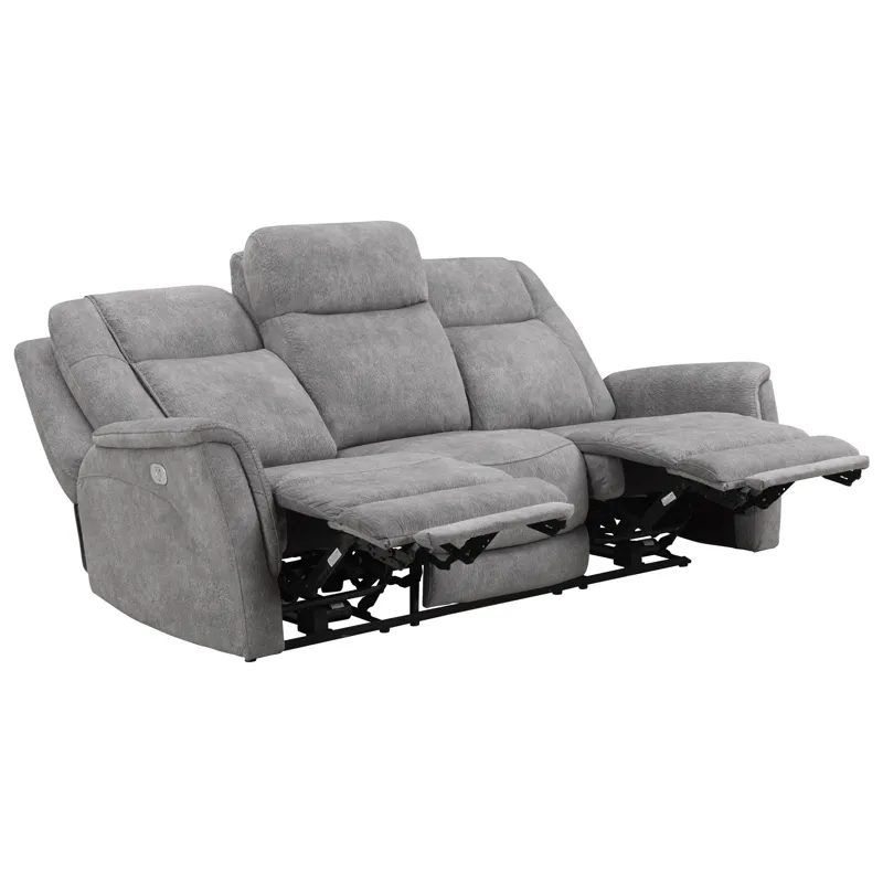 Linus Hudson Grey Power Reclining Sofa and Two Recliners