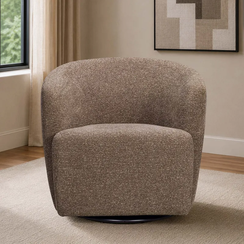 Mingle Thatch Brown Swivel Glider Accent Chair Two Pack