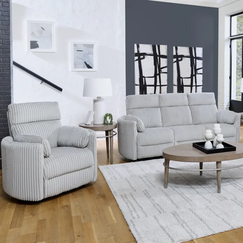 Radius Mega Grey Power Reclining Sofa and Recliner