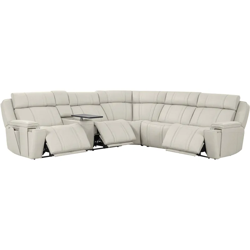 Sausalito Platinum Envy 6 Piece Modular Zero Gravity Power Reclining Sectional with Power Adjustable Headrests