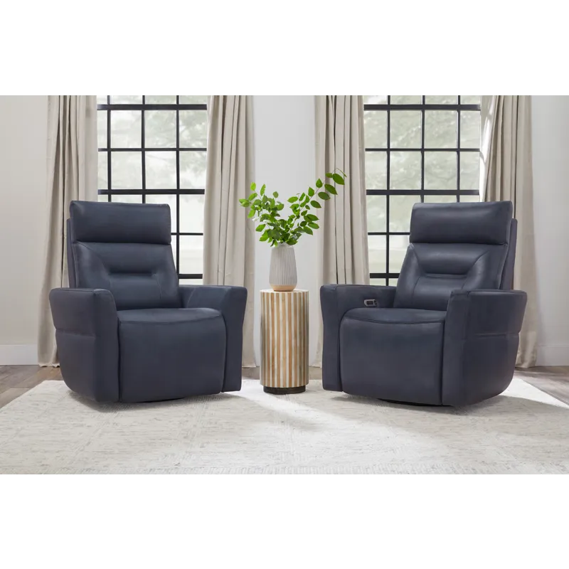 Remmington Vintage Navy Power Swivel Glider Recliner P2 Two Pack