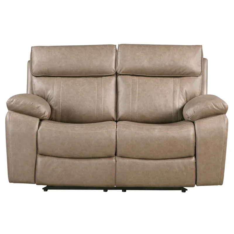 Theon Stokes Toffee Reclining Loveseat