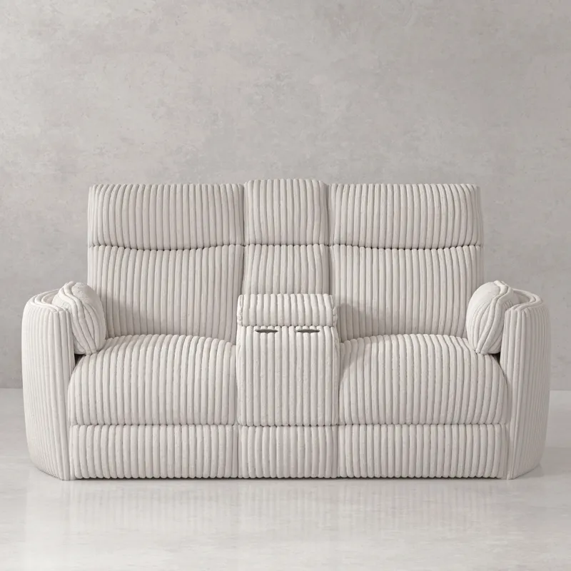 Radius Mega Ivory Power Reclining Sofa Loveseat and Recliner