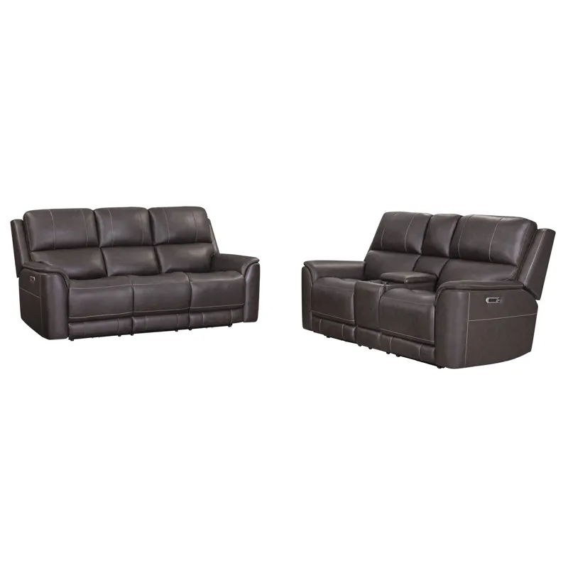Easton Steamboat Brown Zero Gravity Power Reclining Sofa and Loveseat