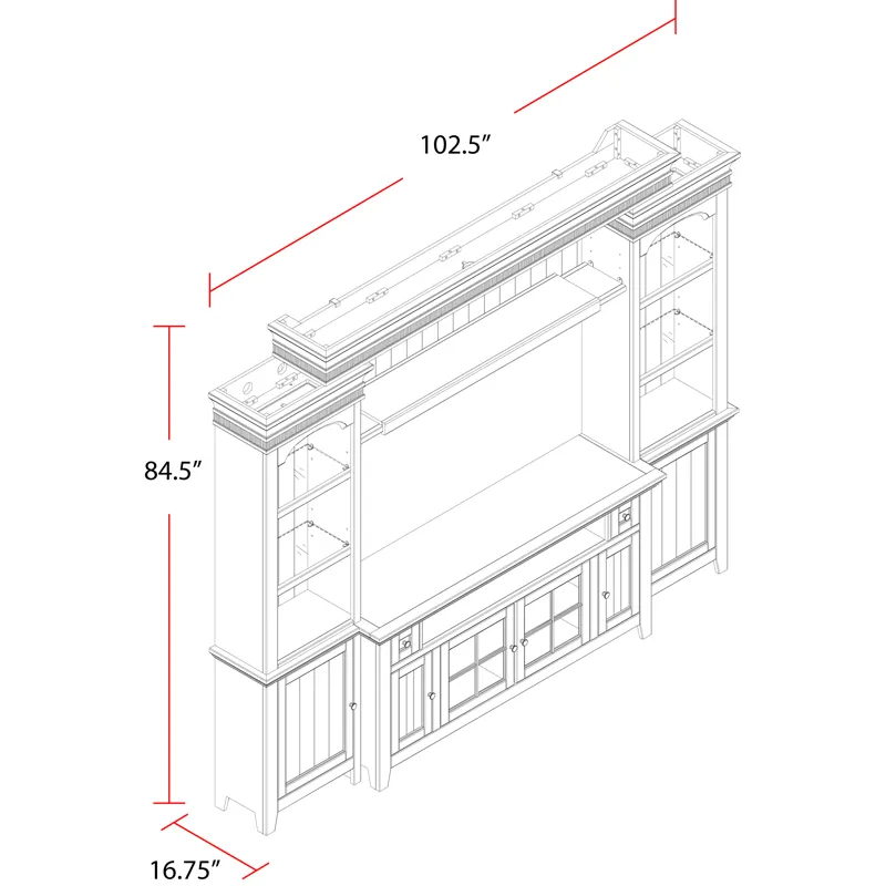 Tidewater 62 Inch Console Entertainment Wall