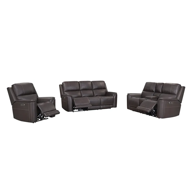 Easton Steamboat Brown Zero Gravity Power Reclining Sofa Loveseat and Recliner