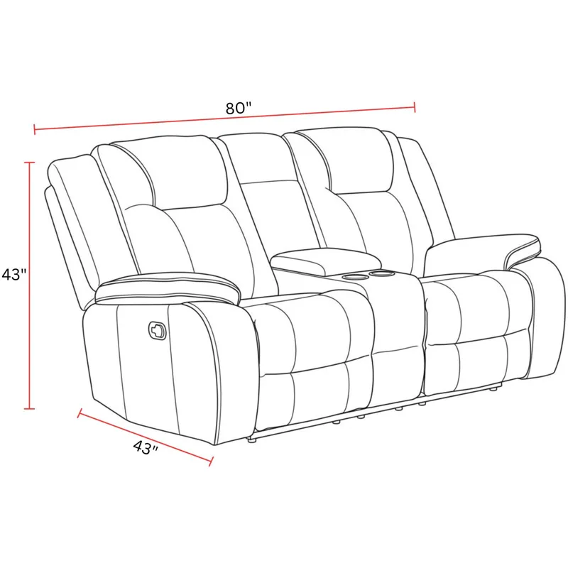 Bruno Plush Tobacco Manual Console Loveseat