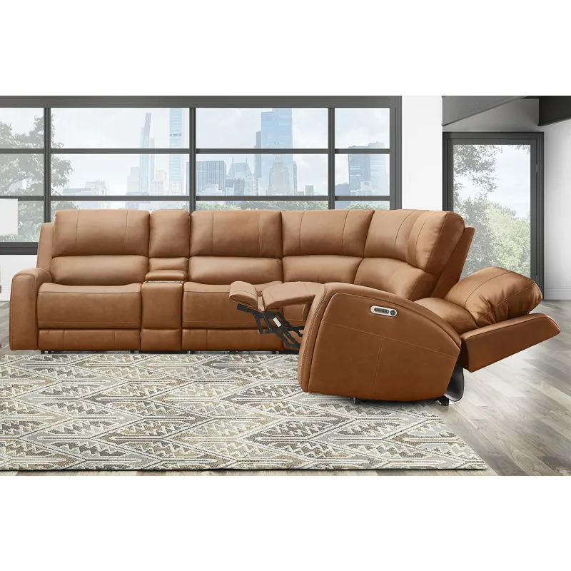 Belmont Lyric Caramel Entertainment Tilt Console with Wireless Charger