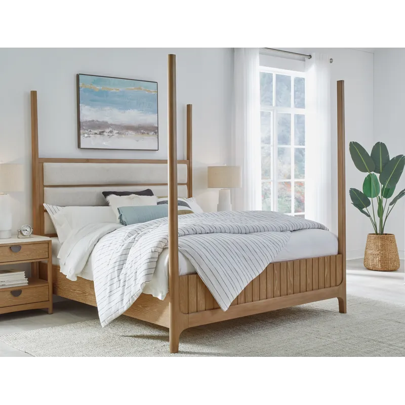 Escape Bedroom King Poster Upholstered Headboard