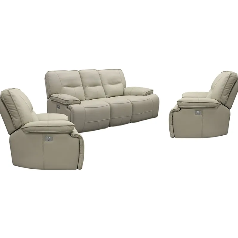 Spartacus Oyster Power Reclining Sofa and Two Recliners