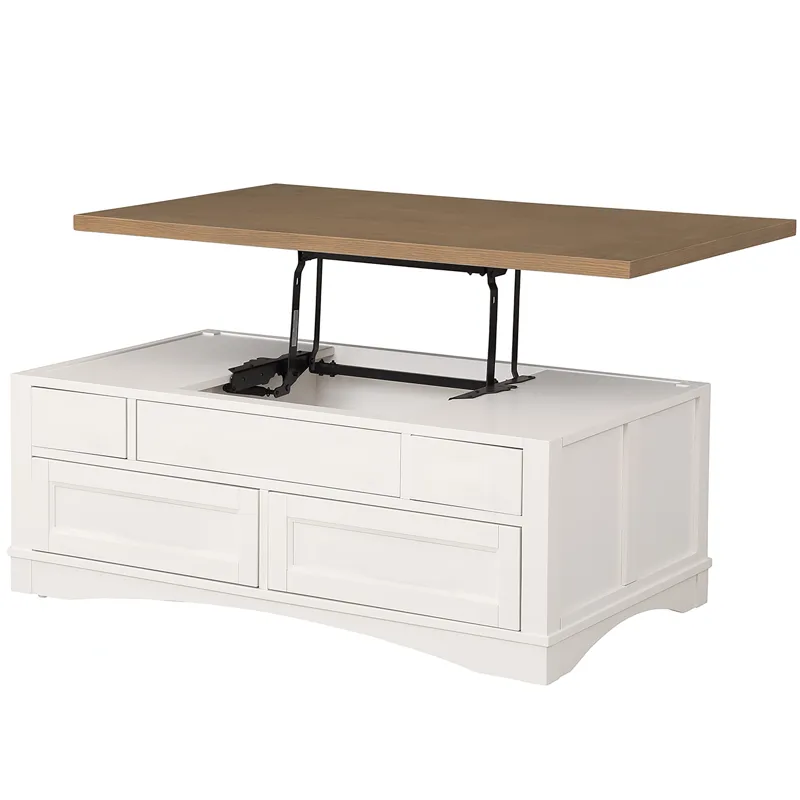 Americana Modern Cotton Lift Top Cocktail Table with 2 End Tables