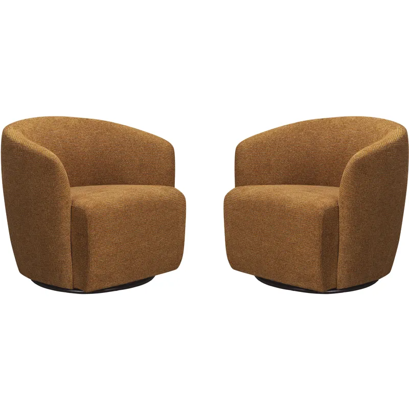Mingle Thatch Jute Swivel Glider Accent Chair Two Pack