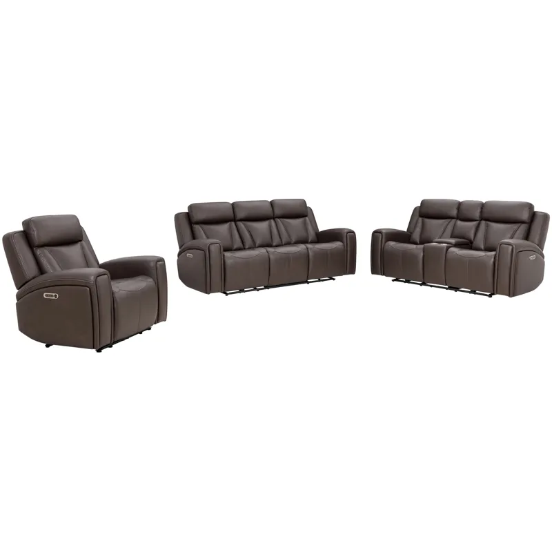Maveric Bette Coffee Zero Gravity Power Reclining Sofa Loveseat and Recliner