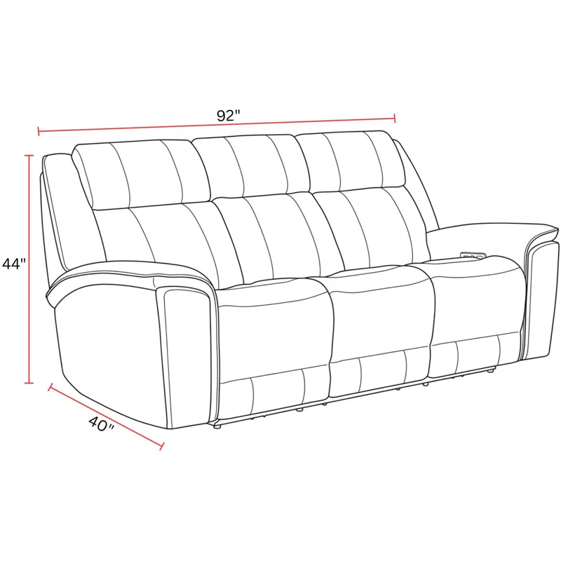 Colton Branson Tweed Power Zero Gravity Sofa and 2 Recliners with Immersive Audio