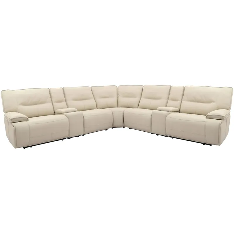 Spartacus Oyster 7 Piece Modular Power Reclining Sectional with Power Adjustable Headrests
