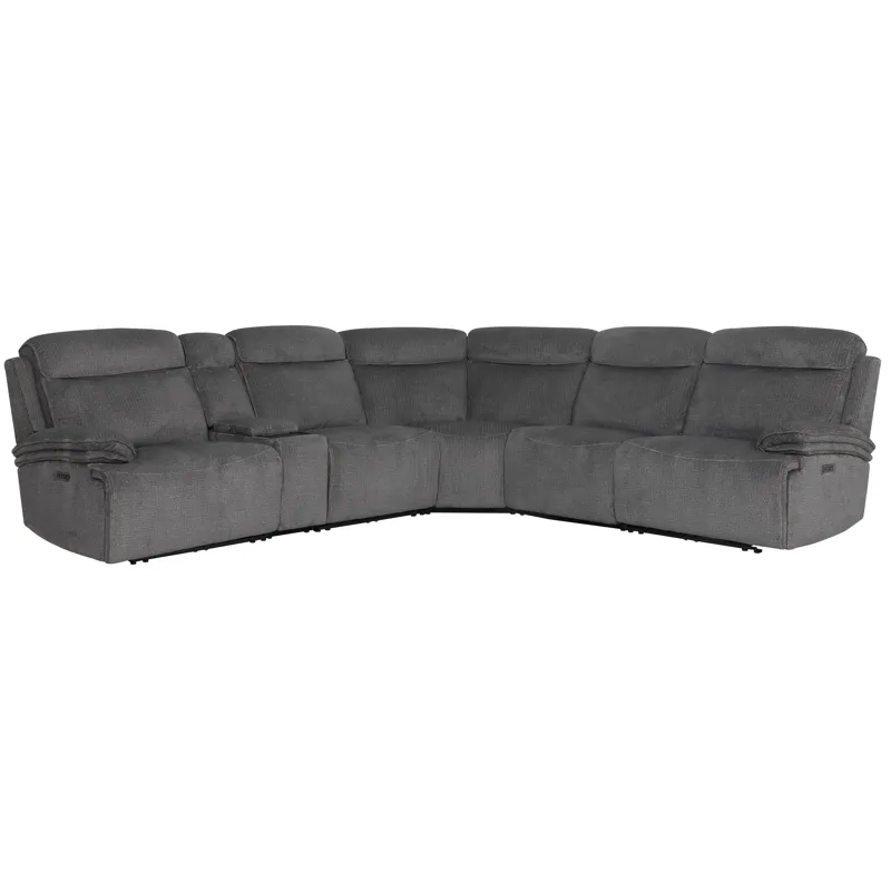 Alpine Airy Midnight 6 Piece Zero Gravity Power Reclining Sectional with Power Adjustable Headrests