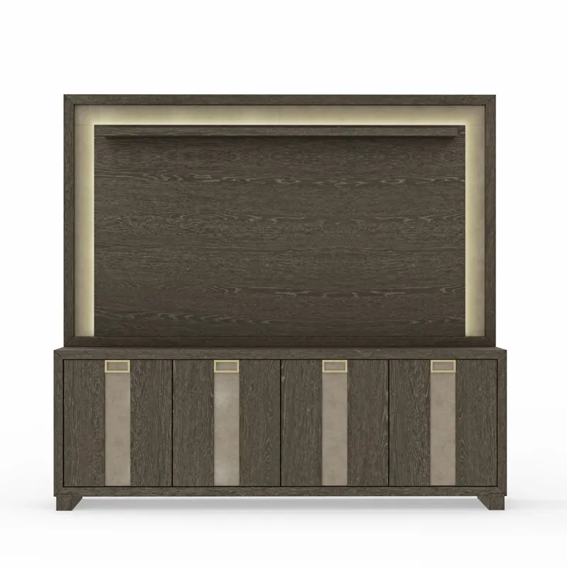 Ascent 92 Inch TV Console with Hutch and Back Panel