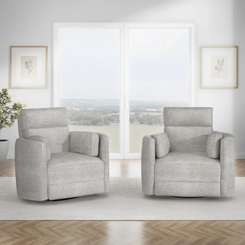 Radius Mineral Power Swivel Glider Recliner Two Pack
