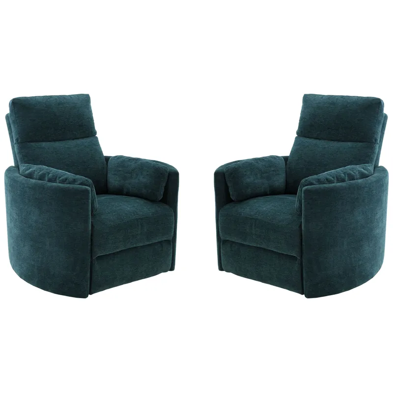 Radius Peacock Power Swivel Glider Recliner Two Pack