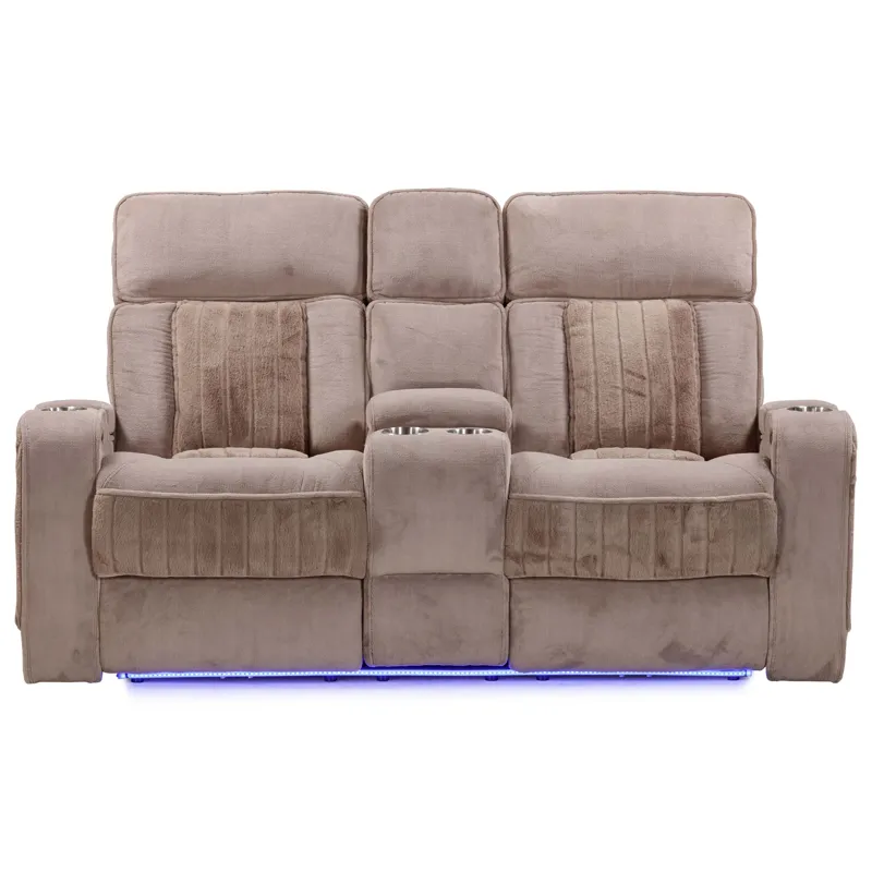 Equinox Mushroom Power Reclining Console Loveseat