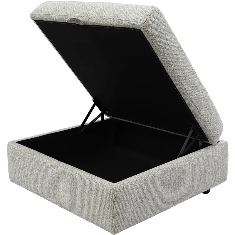 Julianna Crisp Taupe Storage Ottoman