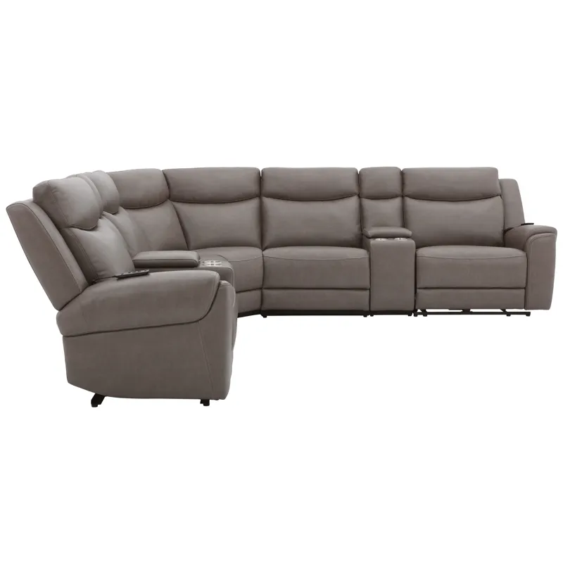 Momentum Dark Granite 7 Piece Modular Power Reclining Sectional with Power Adjustable Headrests