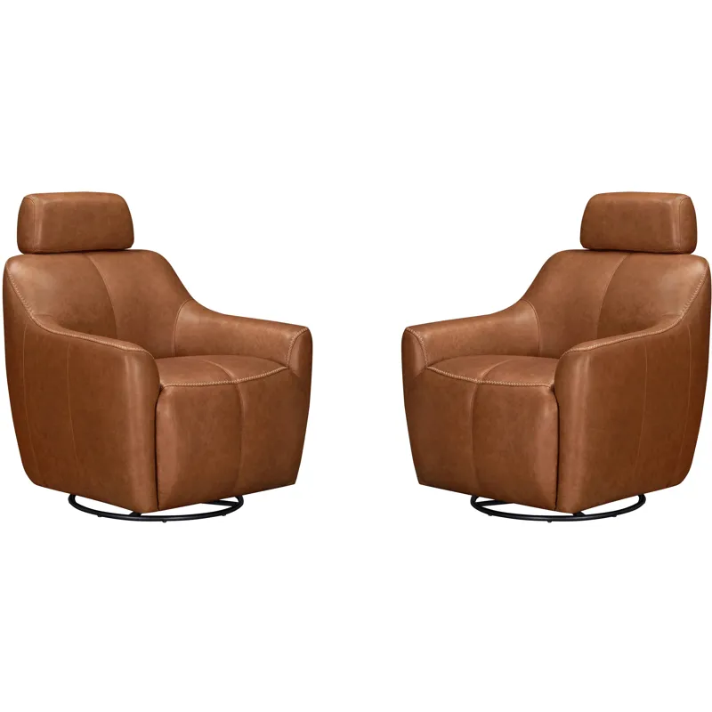 Miles Renaissance Cinnamon Swivel Gliding Accent Chair Two Pack