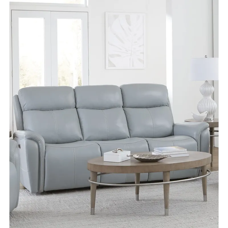 Cascade Seamist Grey Power Reclining Sofa and Loveseat