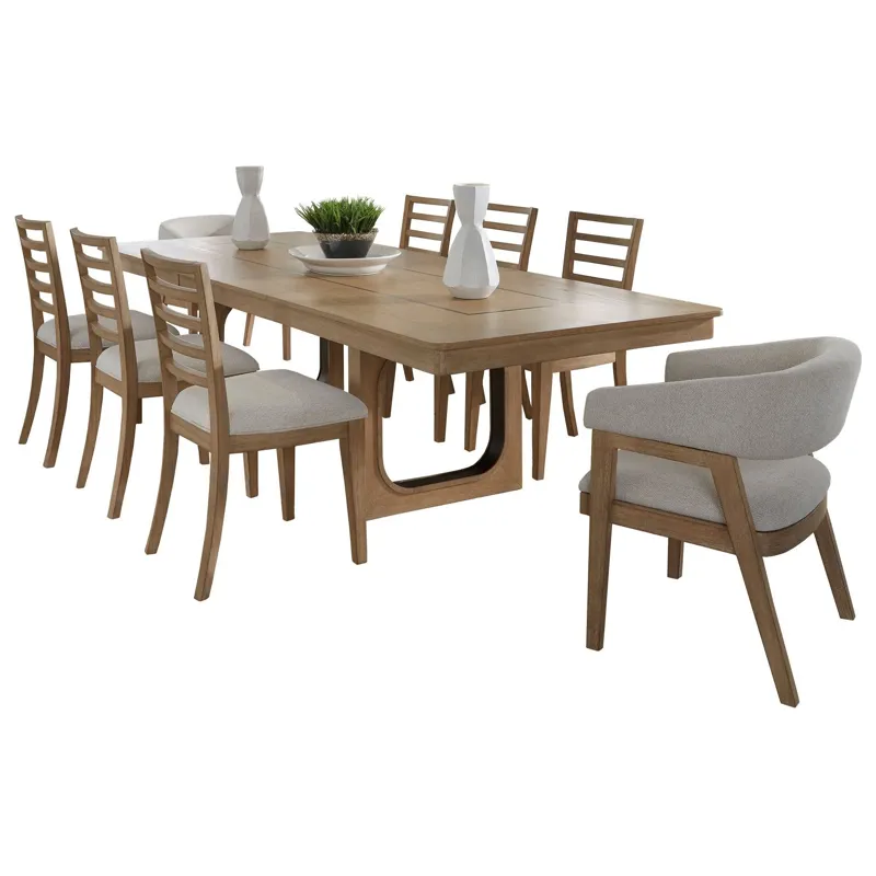 Escape Dining 84 Inch Rectangular Extendable Table With 8 Chairs