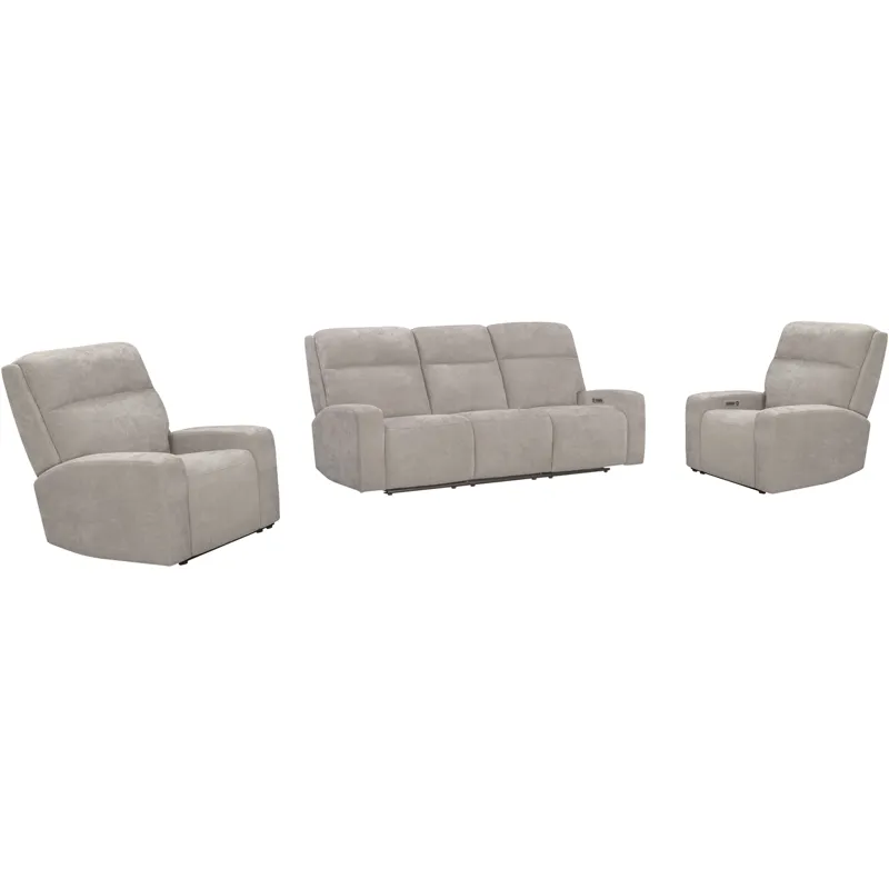 Traxton Jasper Taupe Power Zero Gravity Sofa and 2 Recliners