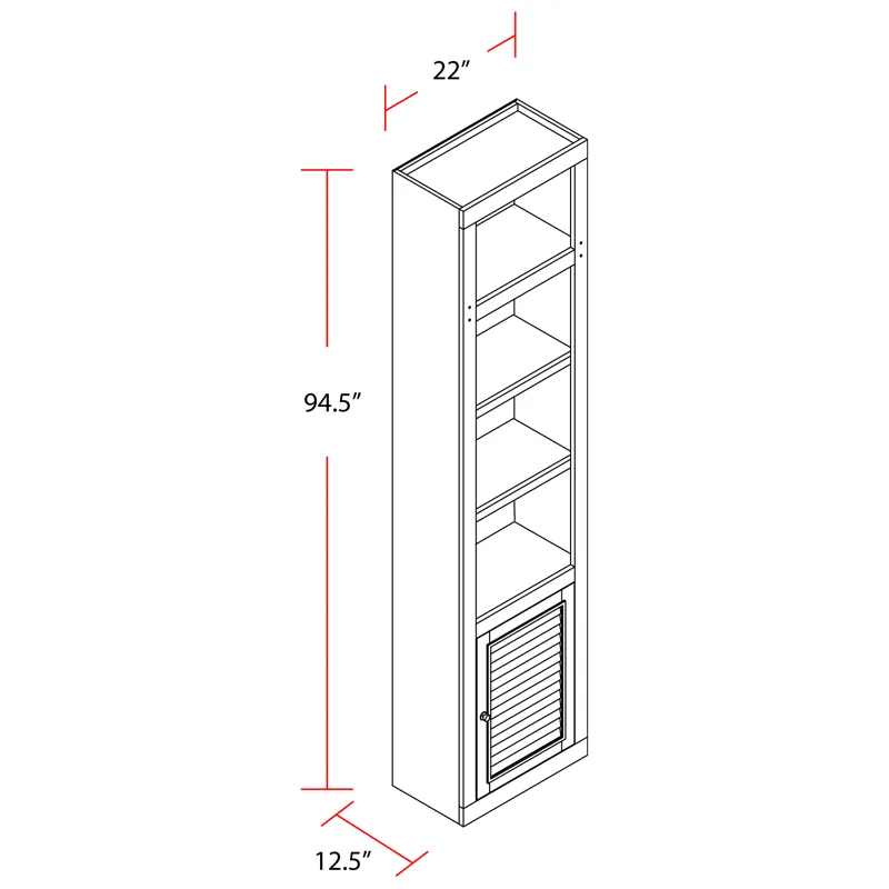 Boca 22 Inch Open Top Bookcase