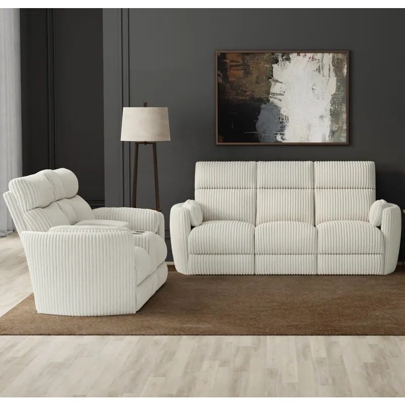 Radius Mega Ivory Power Reclining Sofa and Loveseat