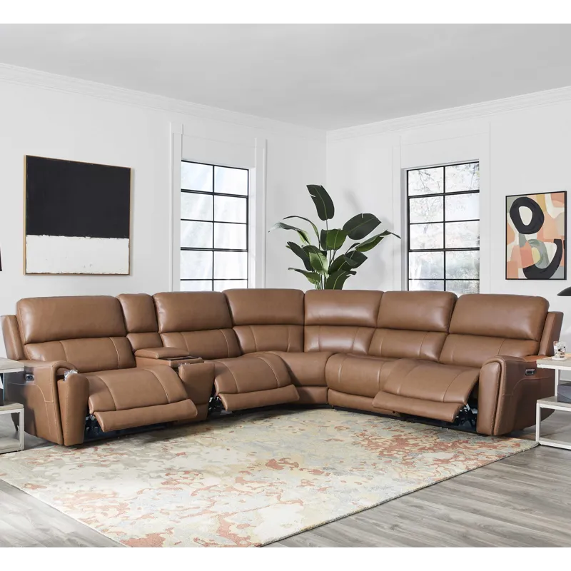 Hancock Apple Cider 6 Piece Zero Gravity Power Reclining Sectional with Power Adjustable Headrests