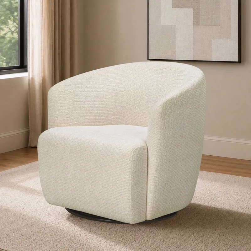 Mingle Thatch Sand Swivel Glider Accent Chair Two Pack