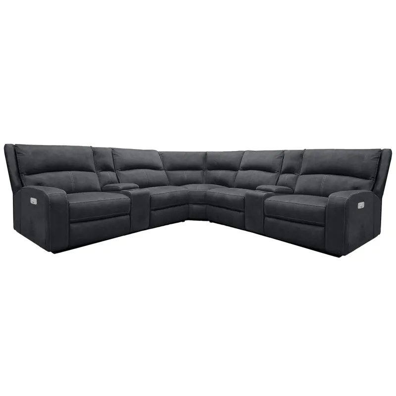 Polaris Slate 7 Piece Modular Power Reclining Sectional with Power Adjustable Headrests