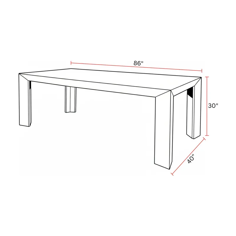 Crossings Downtown Dining 86 Inch Rectangular Dining Table
