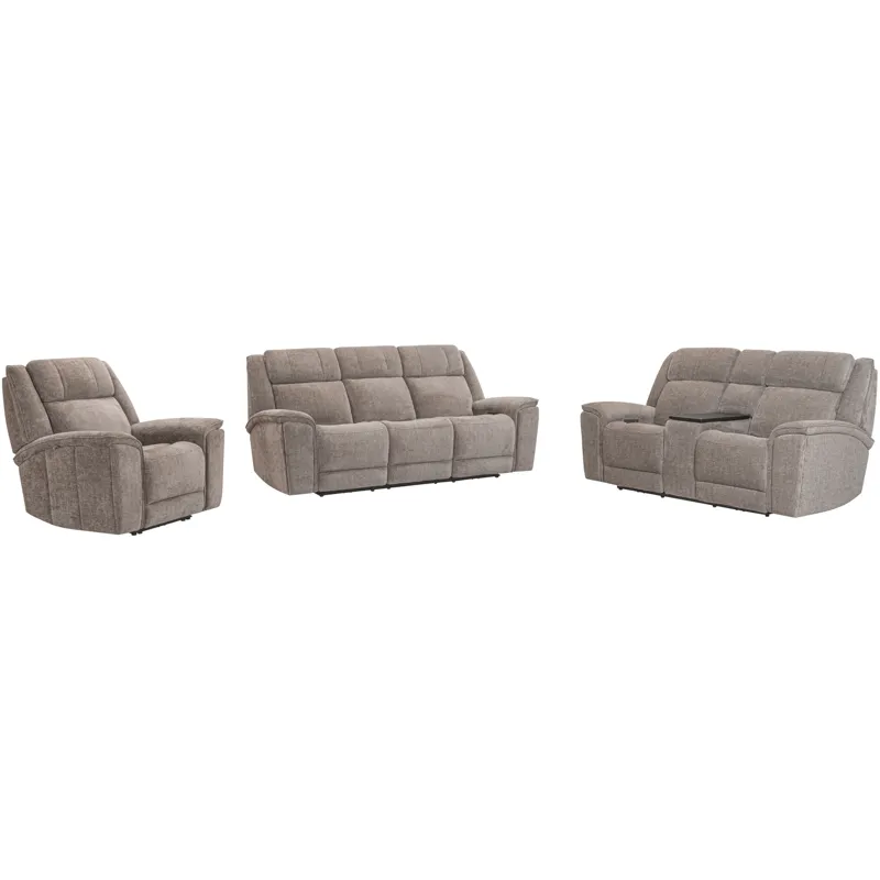 Colton Branson Tweed Power Zero Gravity Sofa Loveseat and Recliner with Immersive Audio