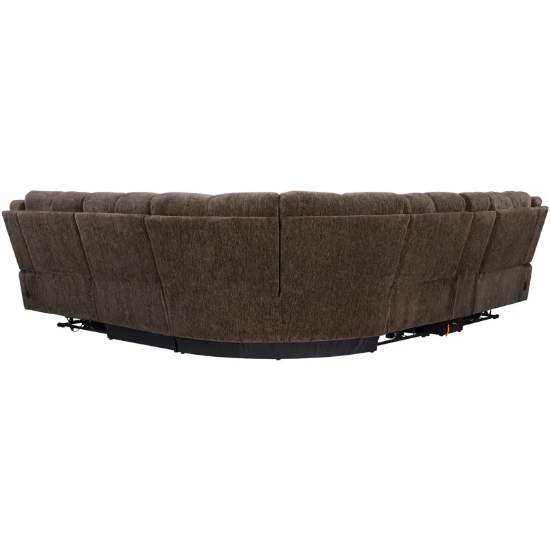 Bronco Plush Umber 6 Piece Modular Zero Gravity Power Reclining Sectional with Power Adjustable Headrests
