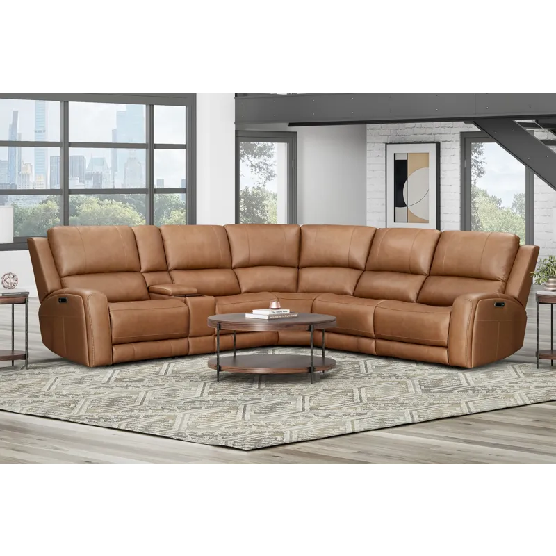 Belmont Lyric Caramel Entertainment Tilt Console with Wireless Charger