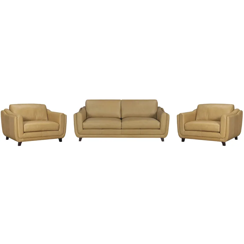Hayden Renaissance Marigold Stationary Sofa and 2 Chair and Half